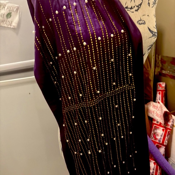 VTG Beaded & Stoned Scarf Wrap Bead Detailing Rhinestone - Picture 6 of 7